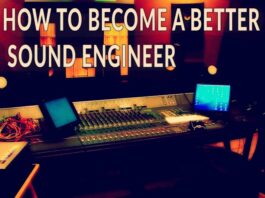 Record studio for audio engineer