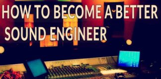 Record studio for audio engineer