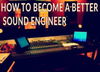 Record studio for audio engineer