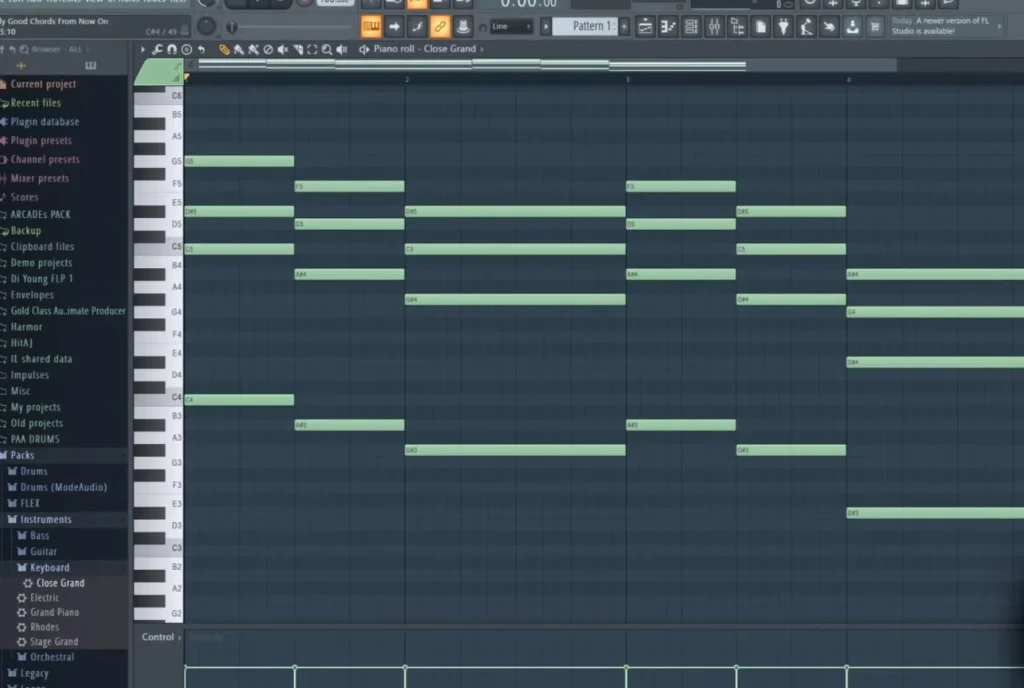 Chord progressions for EDM music