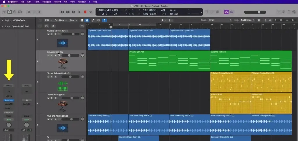 Logic pro X interface